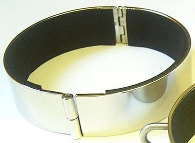 Edelstahl Halsfessel mit Schraubverschluss - Halsumfang 40 cm