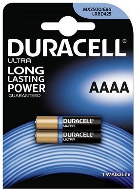 2x Batterie AAAA Duracell 1,5V Alkaline - MX2500 / E96 / LR8D425 - Blister