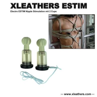 ESTIM XLEATHERS Electro Nipple Stimulation Cups