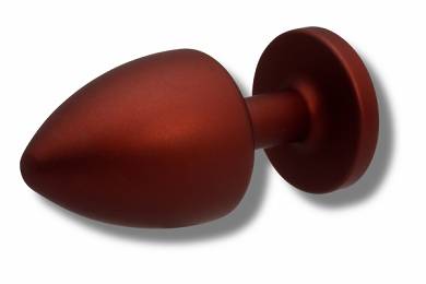 Buttplug rot aus Alu  40 mm mit Kristall in vers. Farben