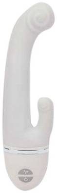 NMC Twirl. Doppel Bullet Silikon Vibrator 14CM mit Samtbeutel. 10 Funktionen. Hellblau. 1 