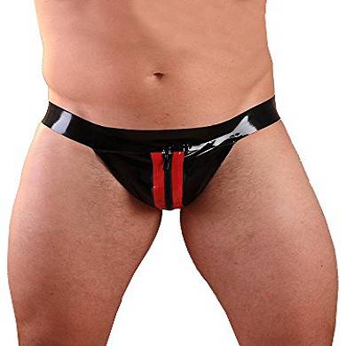 Jockstrap gestreift und mit Zipverschluss Größe M