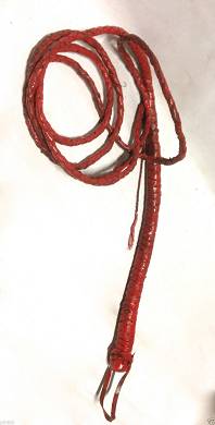 Lederpeitsche Peitsche Rot Bullenpeitsche ca.230 cm lang Billwhip