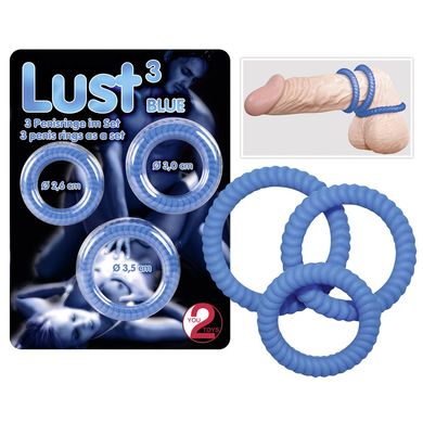 Penisring Trio Set blau
