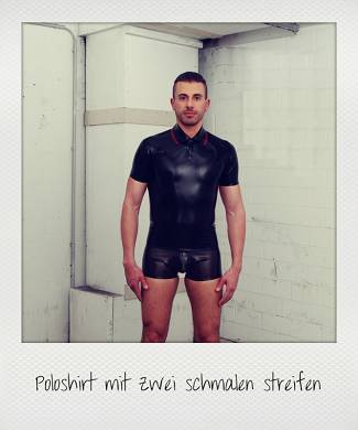 Das Poloshirt mit schmalen Kragenstreifen