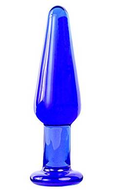 Glas Anal Plug Ocean Blue 35mm Handarbeit