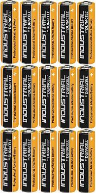 15x Batterie AA Mignon Duracell Industrial Alkaline MN1500-LR6-Stilo, lose, Bulk