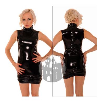 Latex Kleid mit Saumraffung
