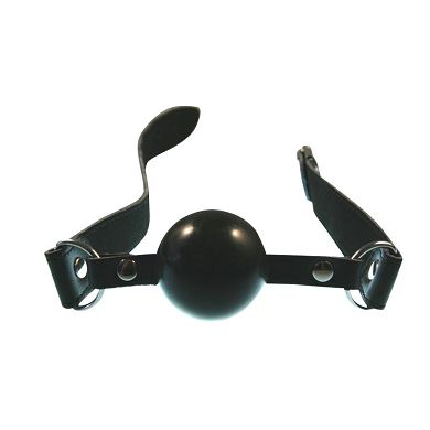 Gummi Ballknebel / Ballgag mit 46mm Durchmesser in Schwarz