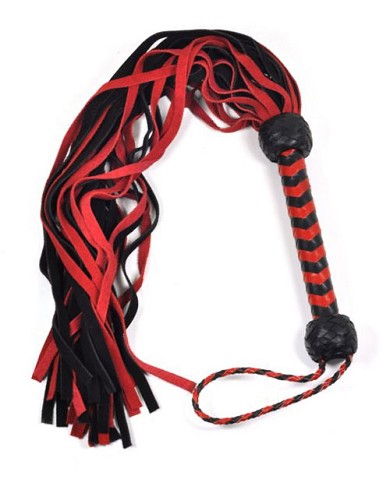 Leder Flogger rot/schwarz