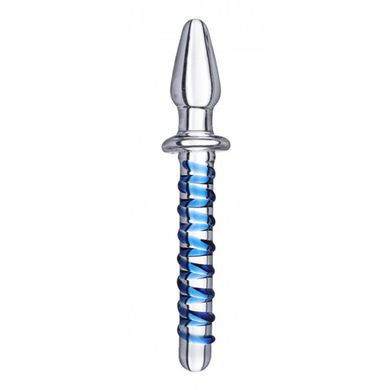 Kundalini Thrusting Wand Dildo & Plug - Transparent/Blau