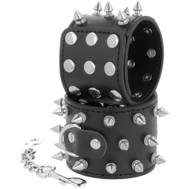 Darkness Kulls and Bones Handcuffs with Spikes black