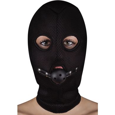 Knebelmaske - Extreme Mesh Balaclavea with Open Ball Gag black