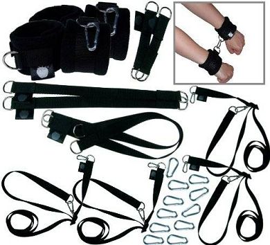 Strawberry Company EXTREME Soft XXL Fessel-Set schwarz 32teilig. extra weich gepolsterte F