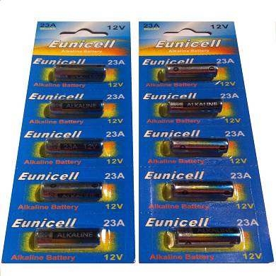 10 x 23A 12V Alkaline Batterie auf 2 Blistercard a 5 Stück Eunicell