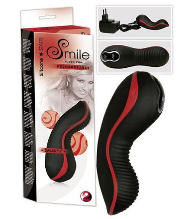Smile Smarty Auflege-Vibrator (schwarz/rot)