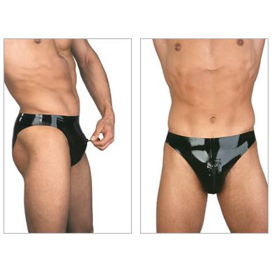 Latex Tanga mit Reiverschluss vorne