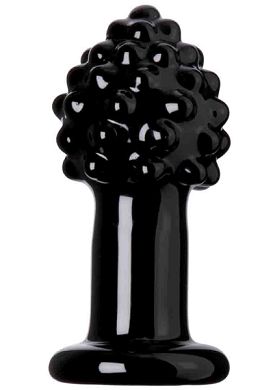 10 x 4,3 cm Glasdildo / Plug - Fire cone black