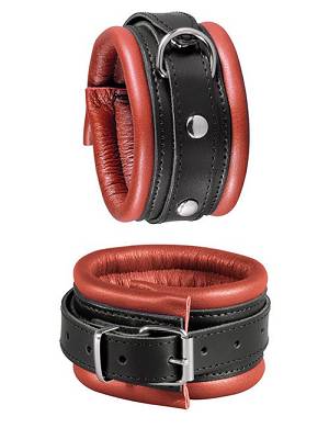 XXdreamSToys Leder-Fufessel rot/schw.