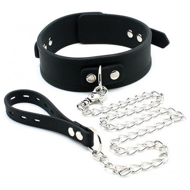 Rimba Collar with Leash Silicone black - Halsfessel mit Leine