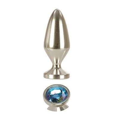 Aluminium Anal Plug mit Kristall 8 x 3cm