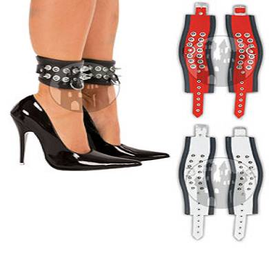 Leder Damen Fussfesseln mit Spikes