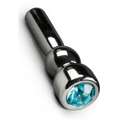 Sinner - Penis-Plug mit Schmuckstein blau