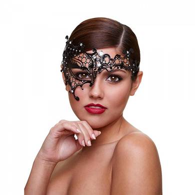 Venezianische Maske "Seductress" - in Schwarz