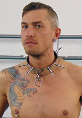 HardcoreDeLuxe - Stahlhalsfessel mit Spikes
