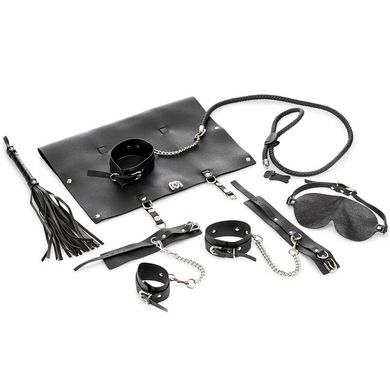Zenn 9 Piece PU Leather Bondage Set black