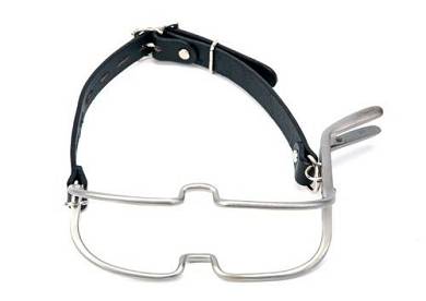 Metall Mund Spreizer Jennings mit Leder Riemen Knebel Mundspreizer