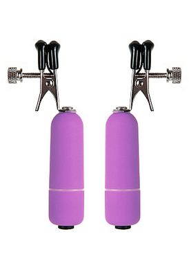 OUCH Nippelklemmen mit Vibration purple