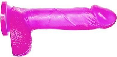 SI IGNITE Cock mit Balls und Saugnapf. 18 cm (7 in). Lila