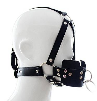 Greenpinecone SM Bondage Leder kopfharness Fetisch Mundknebel mit Edelstahl D-Ring mit Lei