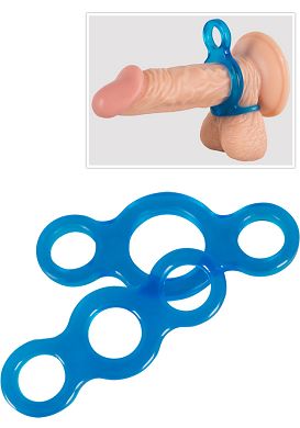 Cockring-Set 3-Ways blau