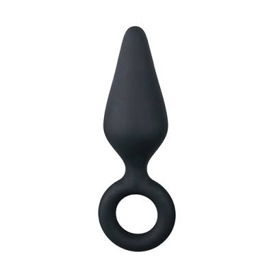 Schwarze Buttplugs mit Zugring - Mittlere Gre