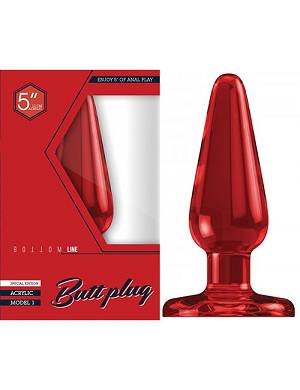 BOTTOM LINE Buttplug Acrylic 5 red