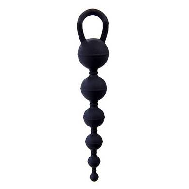Analkette mit 6 Kugeln in Schwarz