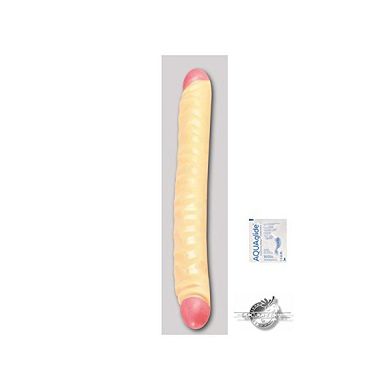 Slim Jim Duo Veined Double Dong 17" Doppeldildo 43cm lang hautfarben/natur - mit Glei