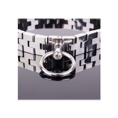Halsband - Watch band collar with gem lock