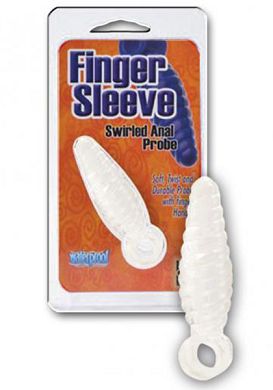 7 x 2 cm Finger Sleeve Swirled Anal Probe clear