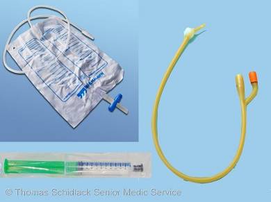26CH Rüsch Gold plus Ballon Blasenkatheter + 10ml Blockerspritze + Urinbeutel