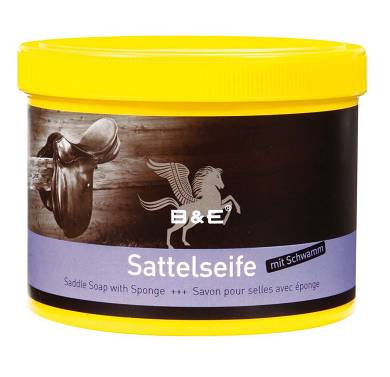 B & E Sattelseife mit Schwamm - 250 ml - Leder Lederreiniger Pflege