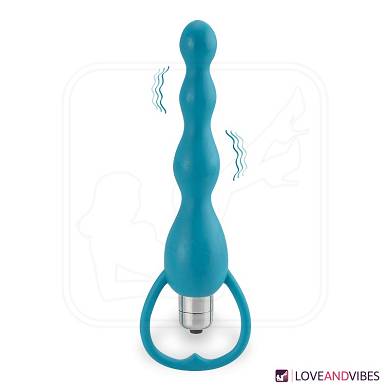 Vibrierende Analkette Climax, blau