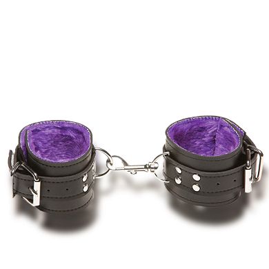 verstellbare Lederfessel - innen weich - violett/schwarz