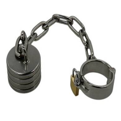 Ballstretcher Weight Edelstahl Hodenring mit Kette und Gewicht 450 g