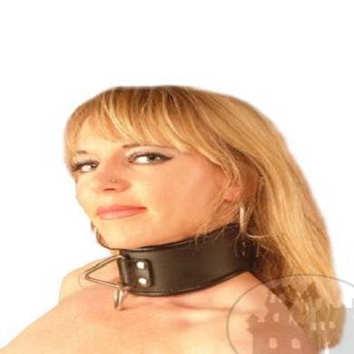 Lederhalsband breit mit V-Ring