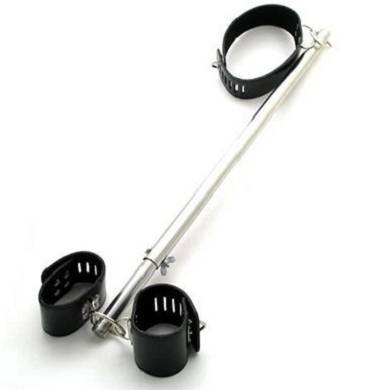 Hals Handfessel mit verstellbarer Stange - Selfbondage Kit - Rückenfessel Kit - BDSM 