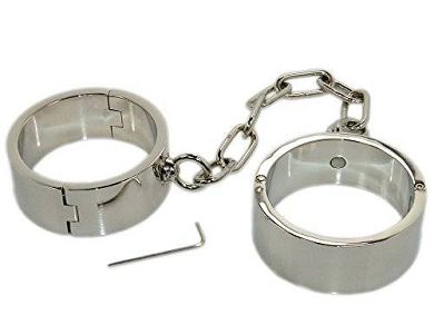 Schwere luxus chrom Fußschellen Fußeisen mit Kette Fuß Eisen