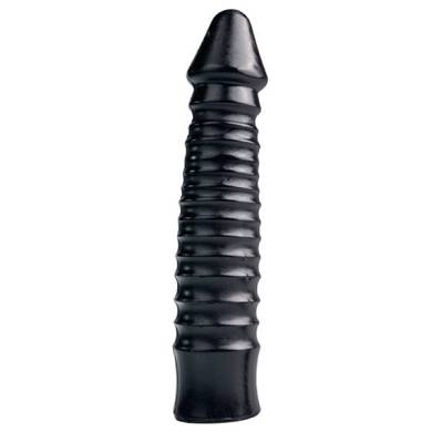 Groer Dildo mit geriffeltem Schaft in Schwarz